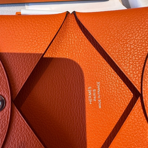 Hermès Orange Leather Wallet calvi - Picture 5 of 5